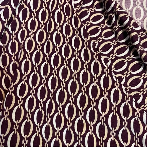Ann Taylor Chain Print Faux Wrap Slinky Blouse Top Size XL Petite - Picture 2 of 6